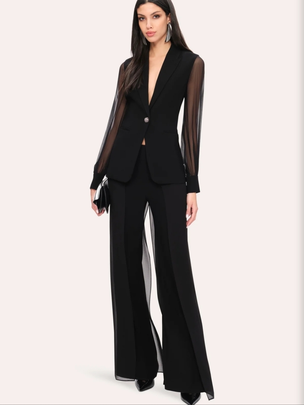 Elie Tahari Chiffon Panel Pants